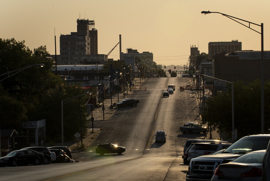 Traffic along Minnesota Avenue in downtown Kansas City, Kansas.