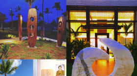 Tim Garcia specializes in large-scale sculptures in stone, wood and metal on Maui.