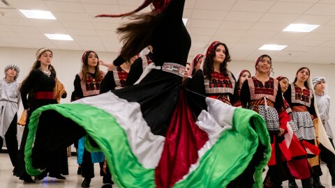Canaan Wellspring Dabke Dance Troupe rehearses at the First St. Charles United Methodist Church on Saturday, Jan. 3, 2026, in St. Charles.