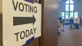 Poll workers wait for voters in Franklin County, Ohio.