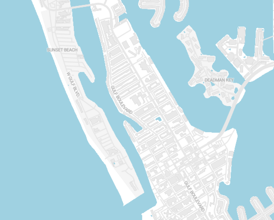 Map shows location of Boca Ciega Bay