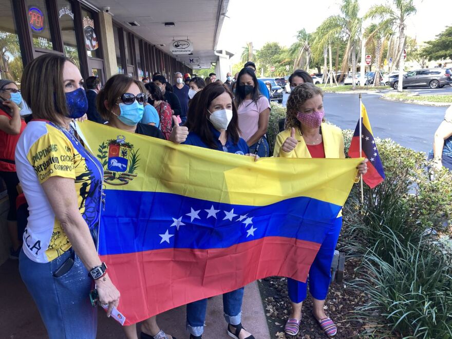 Venezuelans in Sunrise celebrate receiving Temporary Protected Status (TPS) from President Biden in March.