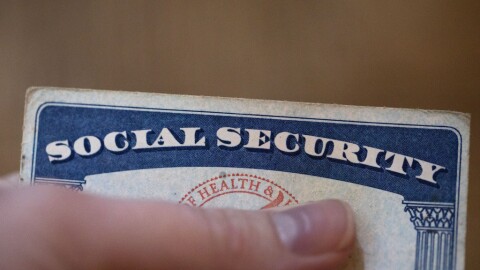 A Social Security card is displayed on Oct. 12, 2021, in Tigard, Ore.