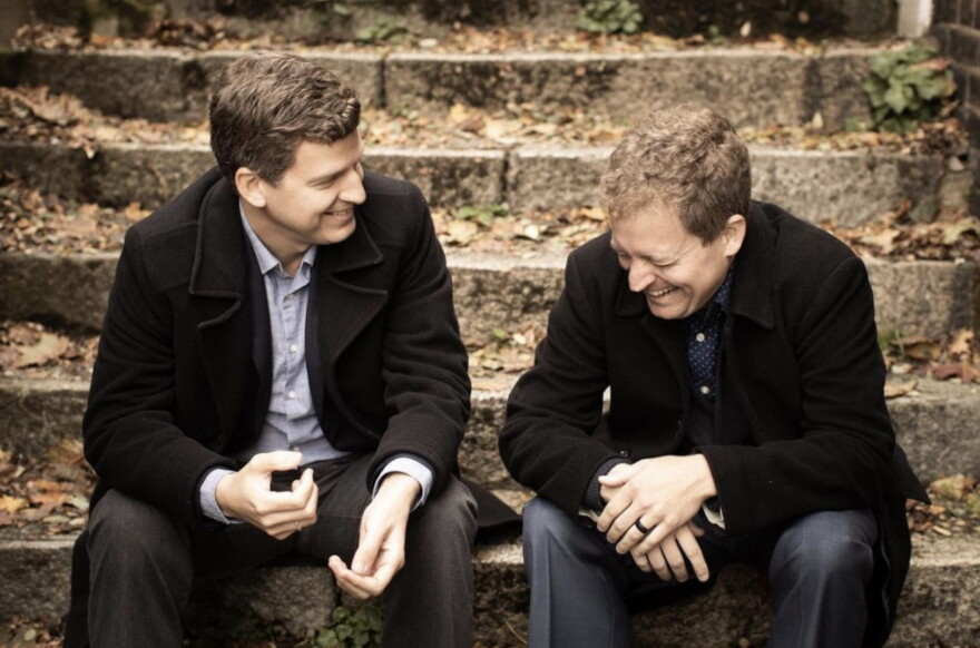 Violinist James Ehnes, left, and pianist Andrew Armstrong, right
