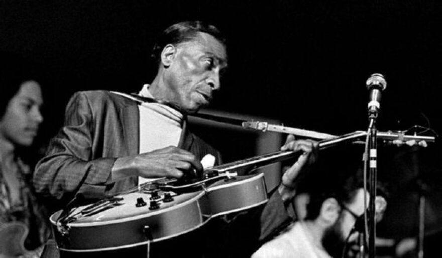 T-Bone Walker with Johnny and Shuggie Otis, probably at the Monterey Jazz Festival, 1970
