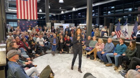 Former UN Ambassador Nikki Haley speaks to a crowd at Royal Flooring in Urbandale, Iowa on February 21, 2023. This was the former South Carolina Governor's first trip to Iowa after announcing her 2024 White House bid.