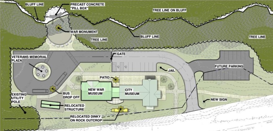 This rendering depicts map of the new memorial site built next to the city's visitor's center.