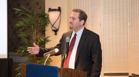 Oren Segal, director of the Anti-Defamation League's Center on Extremism, speaks at the ADL Florida Region's annual meeting on June 18 in Fort Lauderdale.