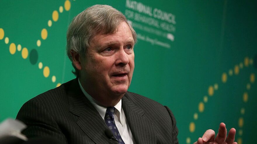 U.S. Agriculture Secretary Tom Vilsack participates in a discussion on "The Opioid Epidemic" in April 2016.