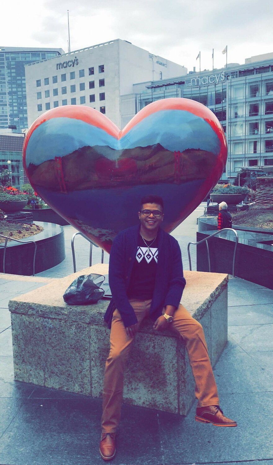 Victor in Union Square, San Francisco, California.