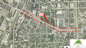 A diagram of the East Exchange Street reconstruction path.