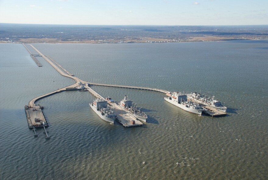 The pier at Naval Weapons Station Earle