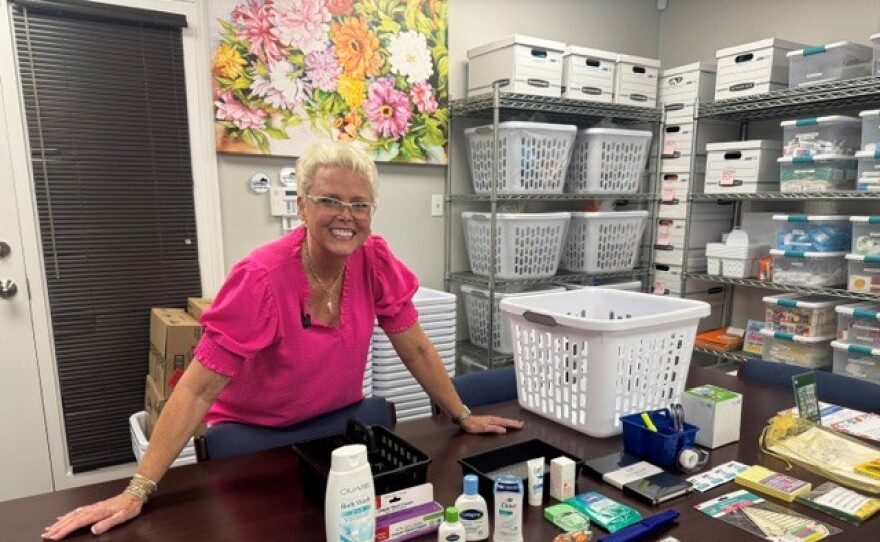 Sarah stores all her items for the Zinnia Project at Kentucky Cancer Link