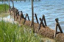 The start of the mussel-based living shoreline at a property on the Lynnhaven River in Virginia Beach.