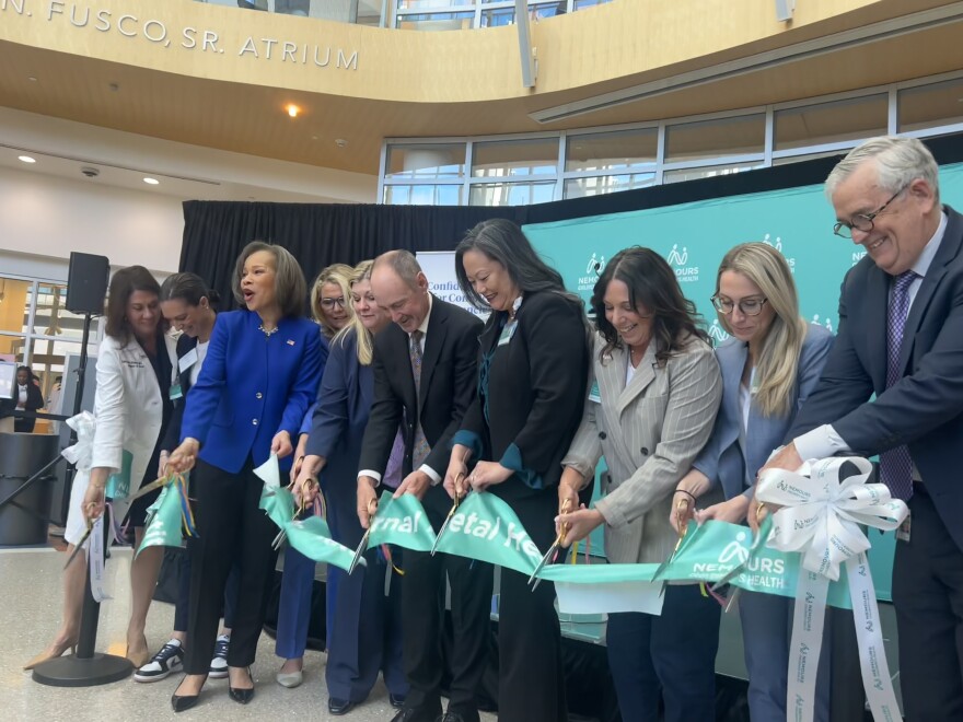State Senator Lisa Blunt Rochester joins Nemours Children’s Hospital representatives for the ribbon cutting to the hospital's Maternal Fetal Health Institute in Wilmington.