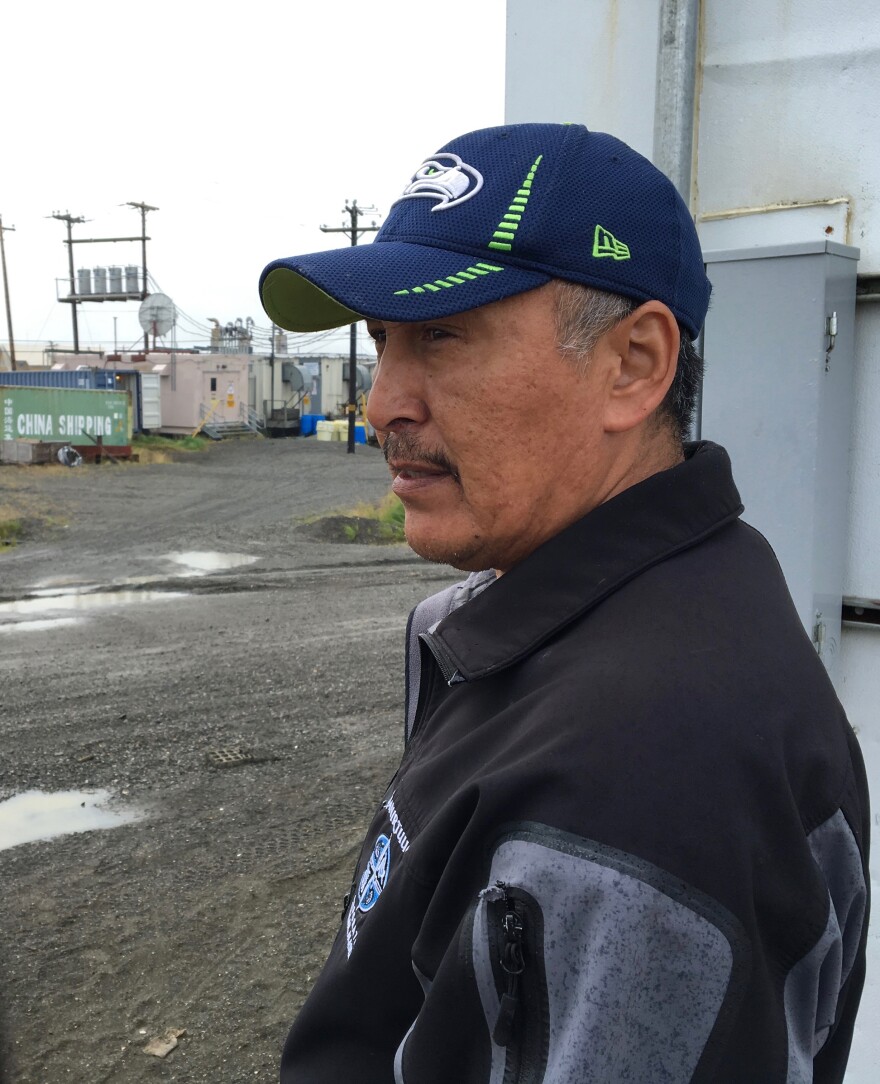 Warren Jones, the CEO of Qanirtuuq Inc., surveys Quinhagak's defunct processing plant.