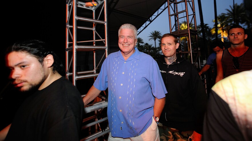 TV personality Huell Howser died of natural causes Sunday night, according to KCET. Here, he's seen at the Coachella Valley Music and Arts Festival in 2008.