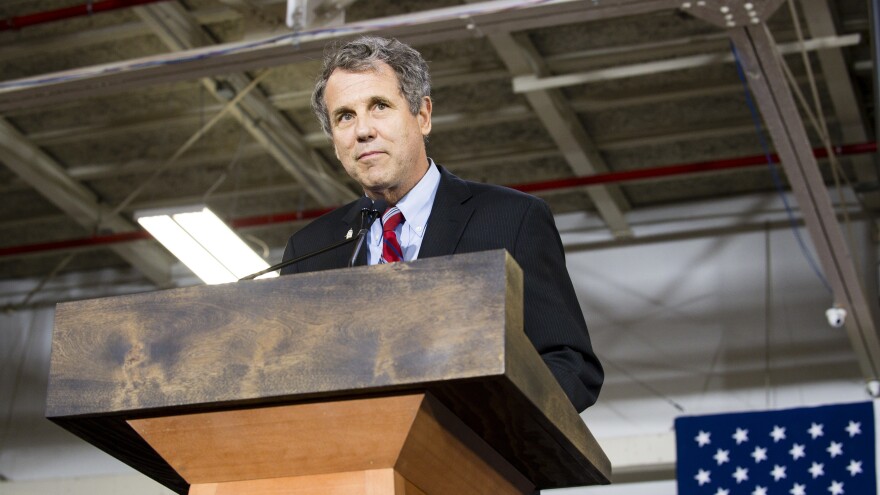 Sen. Sherrod Brown at a campaign rally for Democratic presidential candidate Hillary Clinton in June.