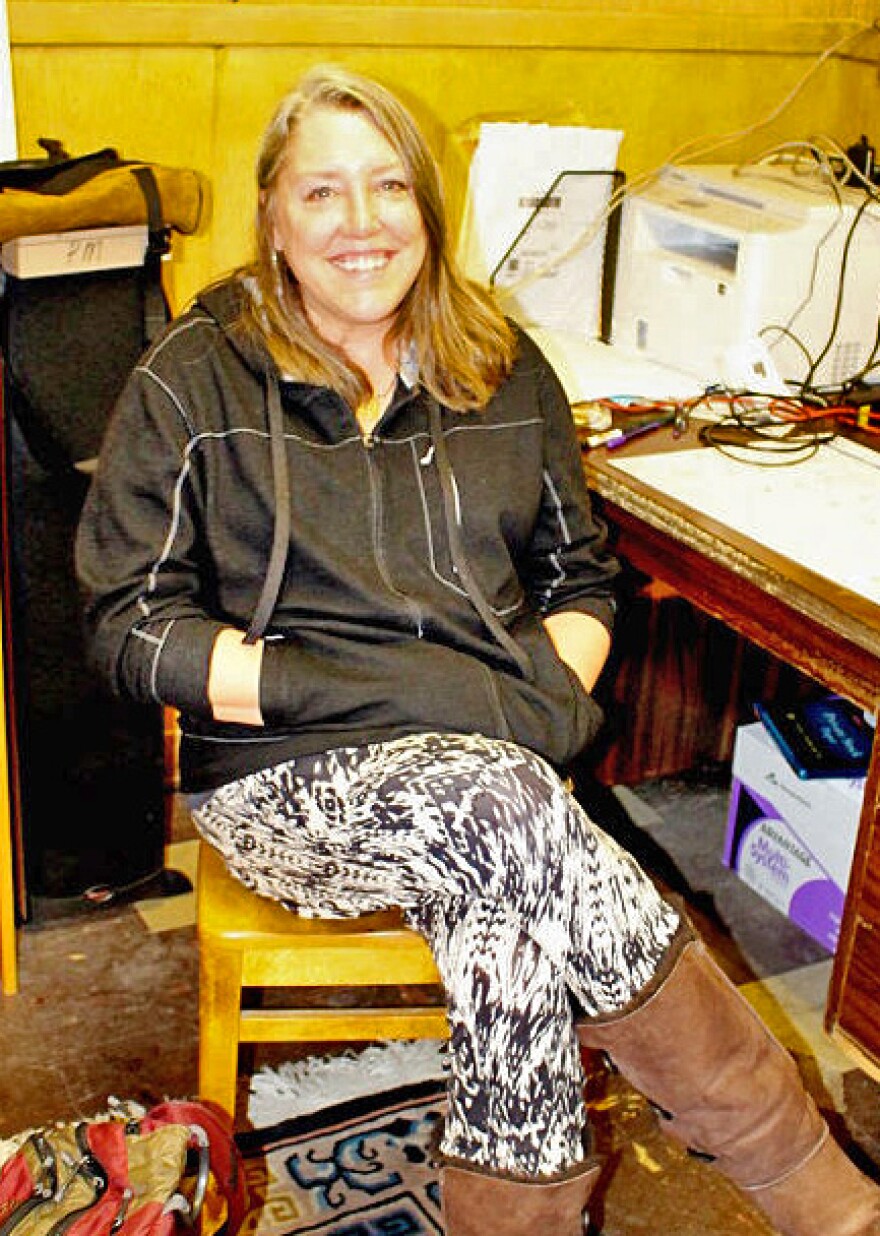 Ann Szalda-Petree, board president, at the KFGM office in the Union Hall building in Missoula.