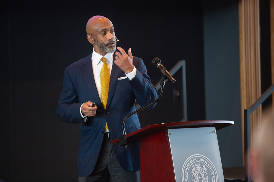 N.C. A&T Chancellor James Martin speaks at Triad Business Journal's Economic Forecast event.
