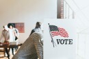 American at a polling booth