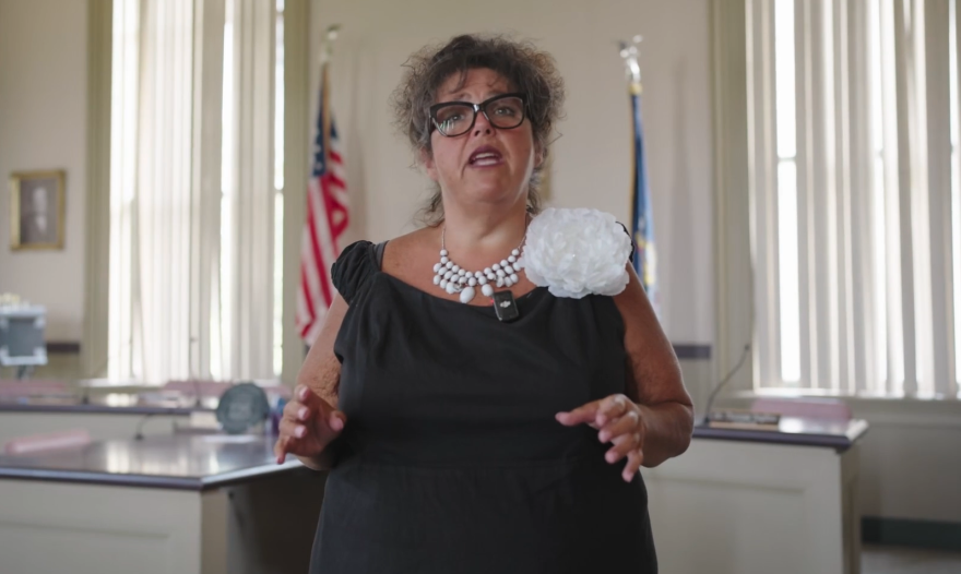 Carbondale Mayor Michele Bannon is seen in a screenshot from 'Amerigo,' an upcoming PBS documentary about the state of the American Dream narrated and produced by David McCourt.