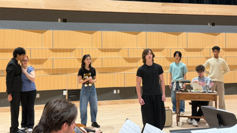 Students rehearse "Enea," an opera in two scenes, at Interlochen Center for the Arts. (Photo courtesy of Cynthia Van Maanen / Interlochen Arts Academy)