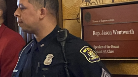 Michigan State Police were called in to keep auto accident survivors out of House Speaker Jason Wentworth's office at the Capitol.