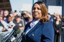 FILE - New York Attorney General, Letitia James, speaks after pleading not guilty outside the United States District Court on Friday, Oct. 24, 2025, in Norfolk, Va.