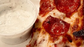 Just look at that pizza waiting to dunk in that ranch.