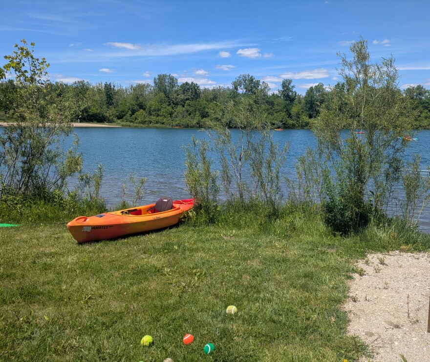 A Franklin County MetroPark kayak at Darby Bend Lakes in Prairie Oaks MetroPark. The park system hosts free paddle events all summer. 