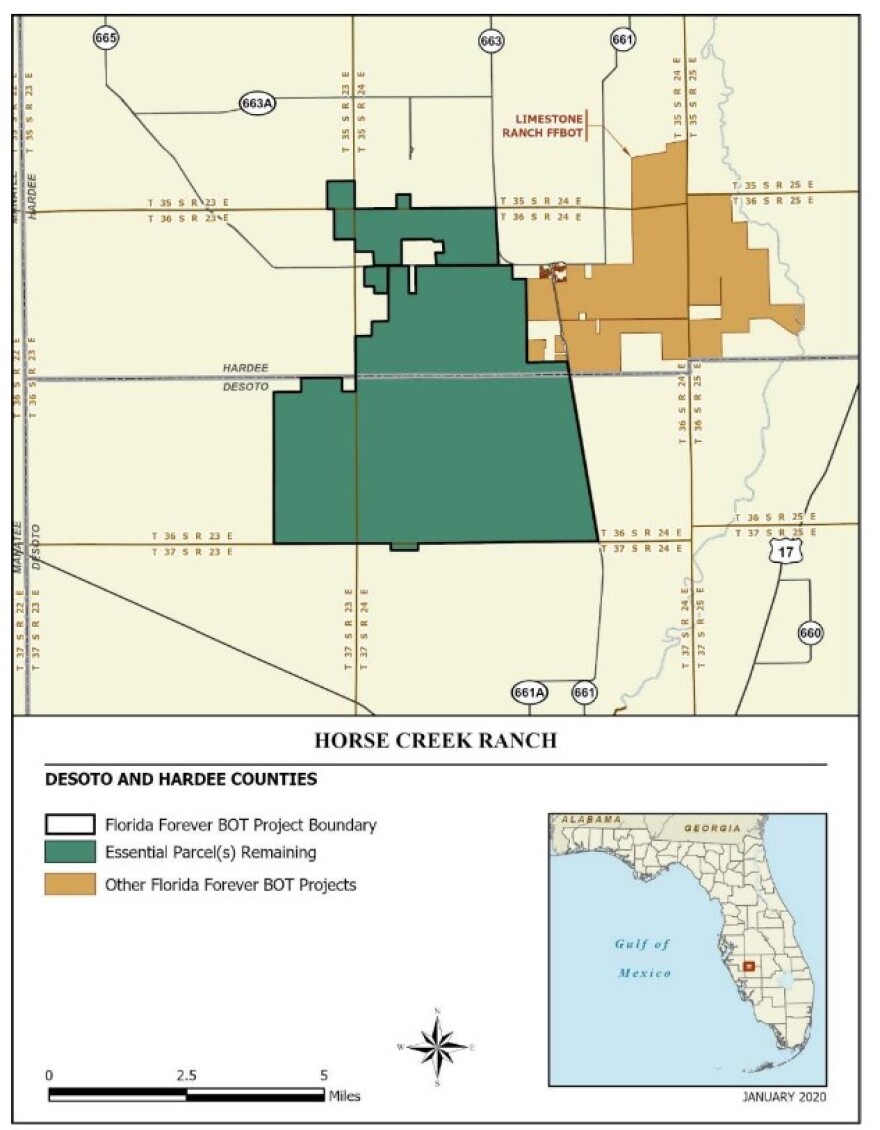 Map of the Horse Creek Ranch property