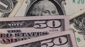 Bank notes manufactured in Fort Worth display the cities initials on the bill July 1, 2025.