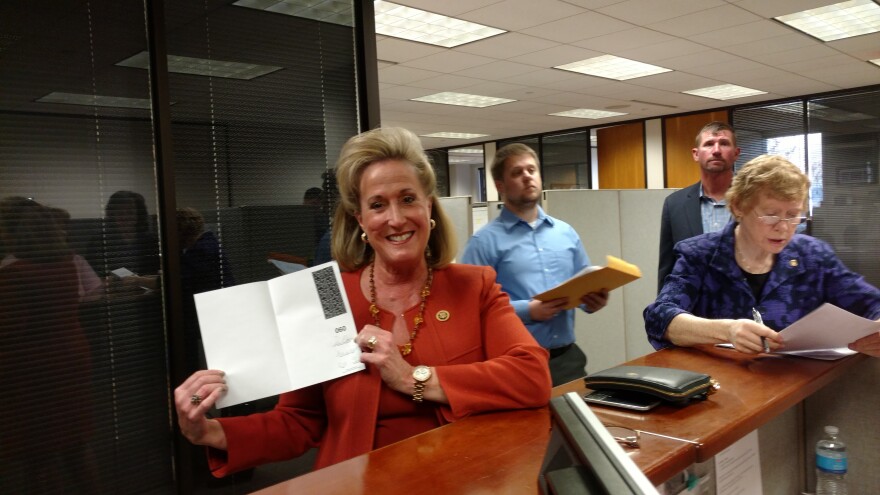 U.S. Rep. Ann Wagner was among the first to file for office on Tuesday, the first day of candidate filing. She was pleased to draw a low number in the lottery to determine her place on the ballot. 2016