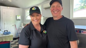 Beth Richardson and Philip Enlow in their commercial kitchen in Scott County