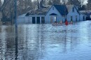 Judy Allison's home is seen flooded in Cadillac last month. Allison said the home was built by her late husband's father in the 1940s. (Courtesy of Judy Allison)