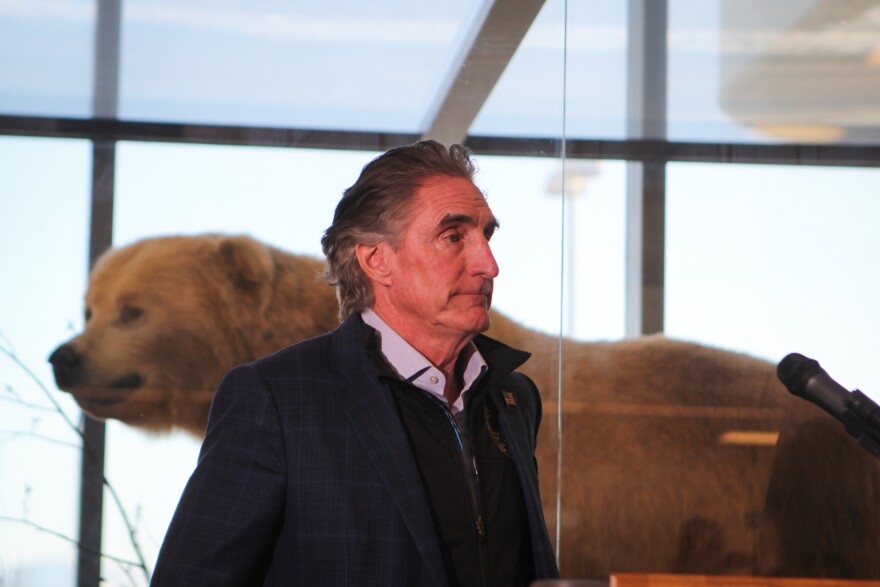 Sec. Doug Burgum at the the Ted Stevens Anchorage International Airport on March 12, 2026.