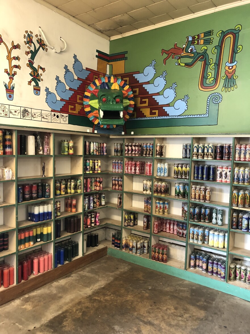 Some of the products and murals seen throughout the story.