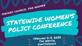 Statewide Women’s Policy Conference 2023 banner.