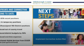 School budget cutback slide