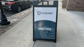 A helpful sign near the entrance of CFCC's Union Station, where The Endowment held its meeting this week.