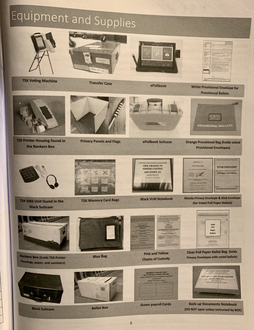 A page from the pollworkers training book for 2020