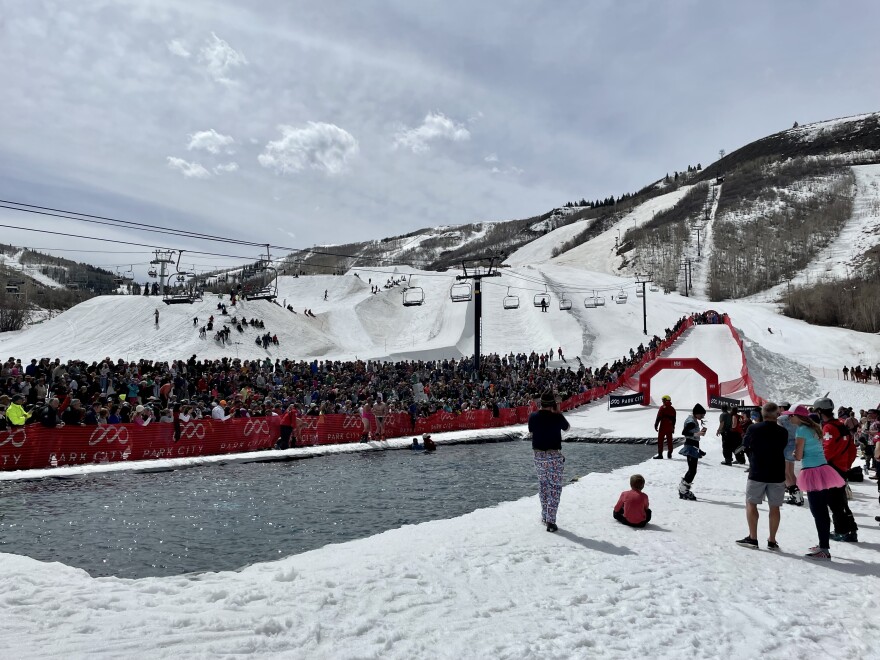 The 2022 Park City Mountain pond skim.