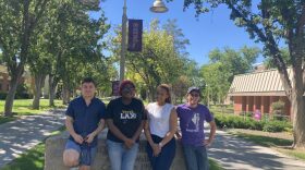 This year’s research cohort consisted of students ranging from different disciplines including the political economy, environmental studies, history and marketing departments. From left to right, some of the students from the research project include Dler Awsman, Emmanuela Ibiejugba, Senelile Dlamini and Joseph Howell. (Mia Maldonado/Idaho Capital Sun)