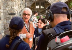 WCMU Television crew conducting an on camera interview with two antique appraisers