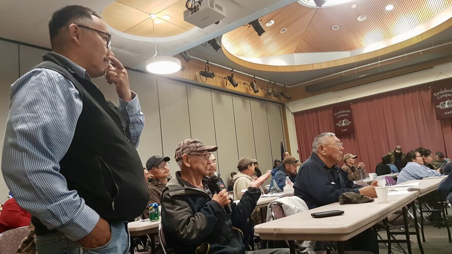 On Wednesday, August 2 Chariton Epchook (far left) was voted in as chairman of the Nunavut Alaska Constitutional Convention, replacing Ivan Ivan. 