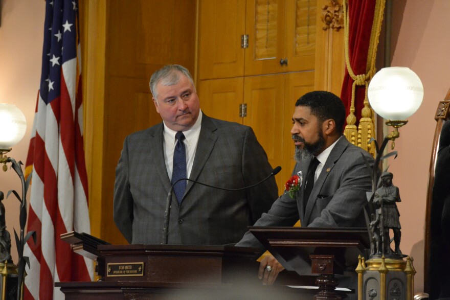 House Speaker Larry Householder and Minority Leader Fred Strahorn