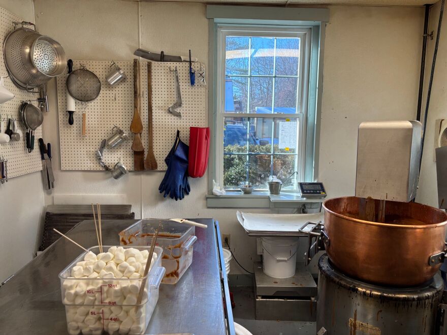 The kitchen in Wilbur's of Maine Chocolate Confection's chocolate factory in Freeport, Maine.