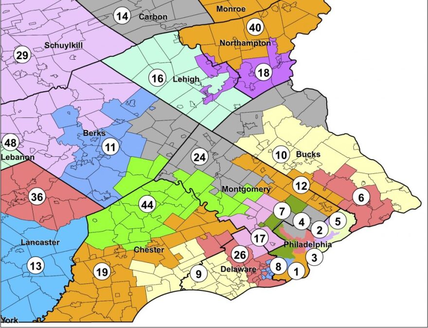 State senatorial districts in Southeastern Pennsylvania, including the 6th District.