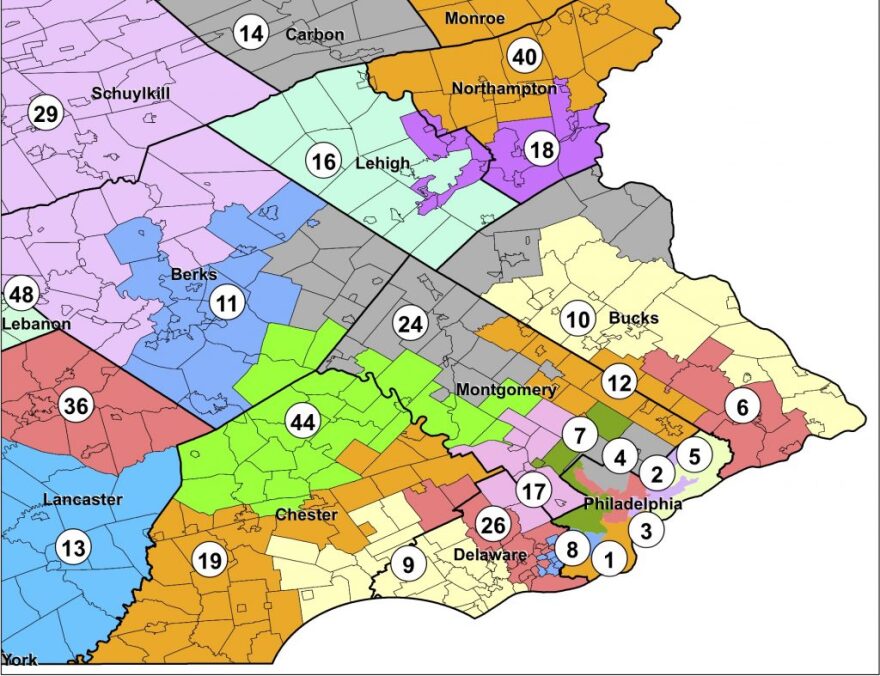 State senatorial districts in Southeastern Pennsylvania, including the 6th District. 